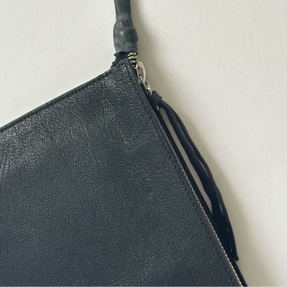 Boris Bidjan Saberi Zip-Around Wallet Bag Black Grained Leather - Picture 11 of 15